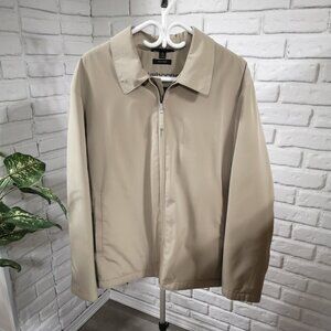 Claiborne Men's Size Large Tan Poly Tech Full Zip Jacket